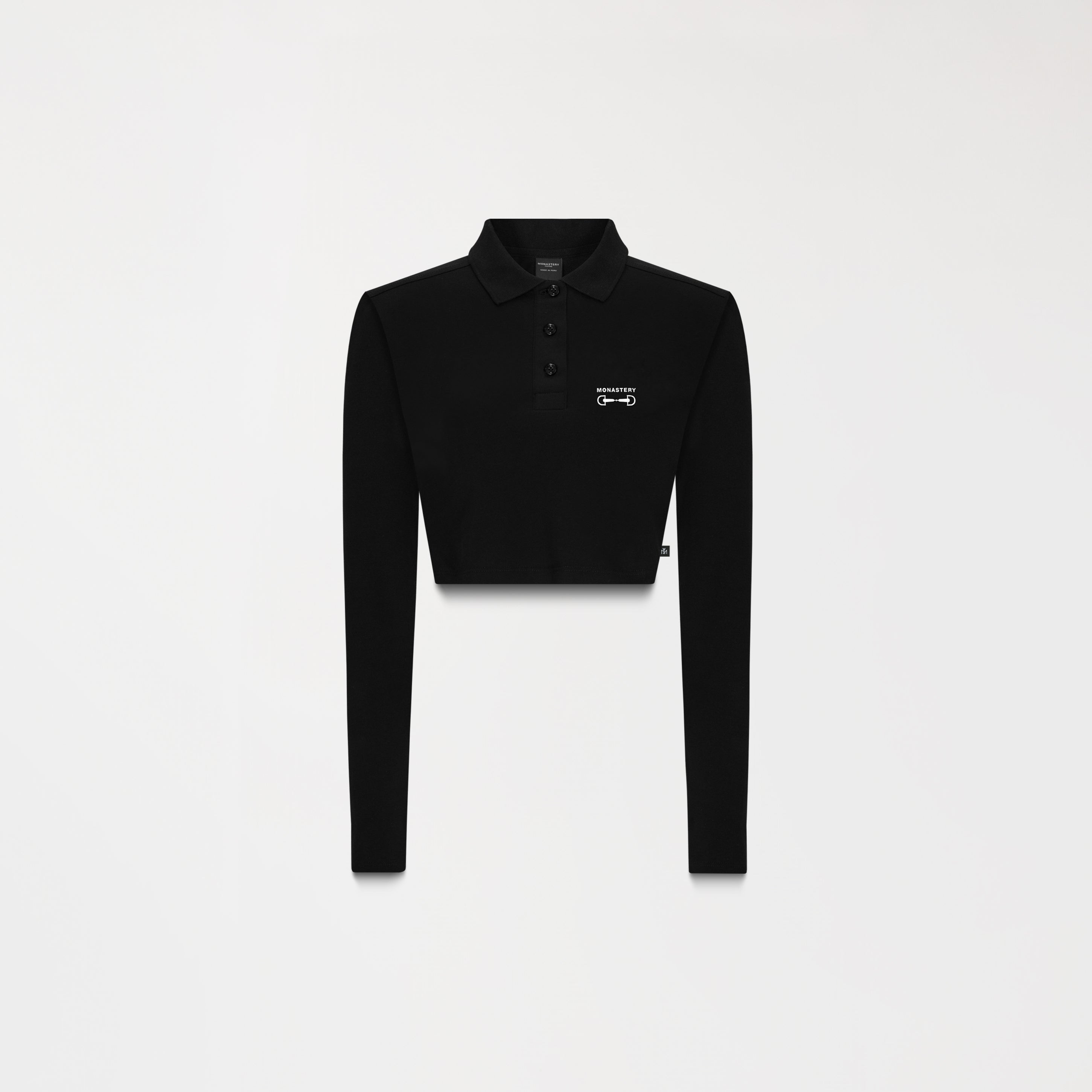 APRILE CROP TOP POLO WOMEN BLACK