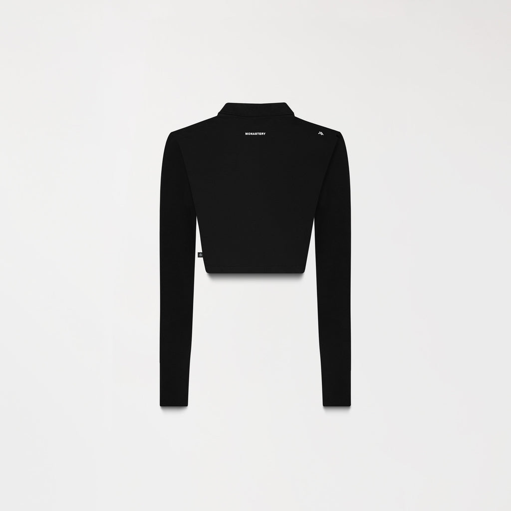APRILE CROP TOP POLO WOMEN BLACK