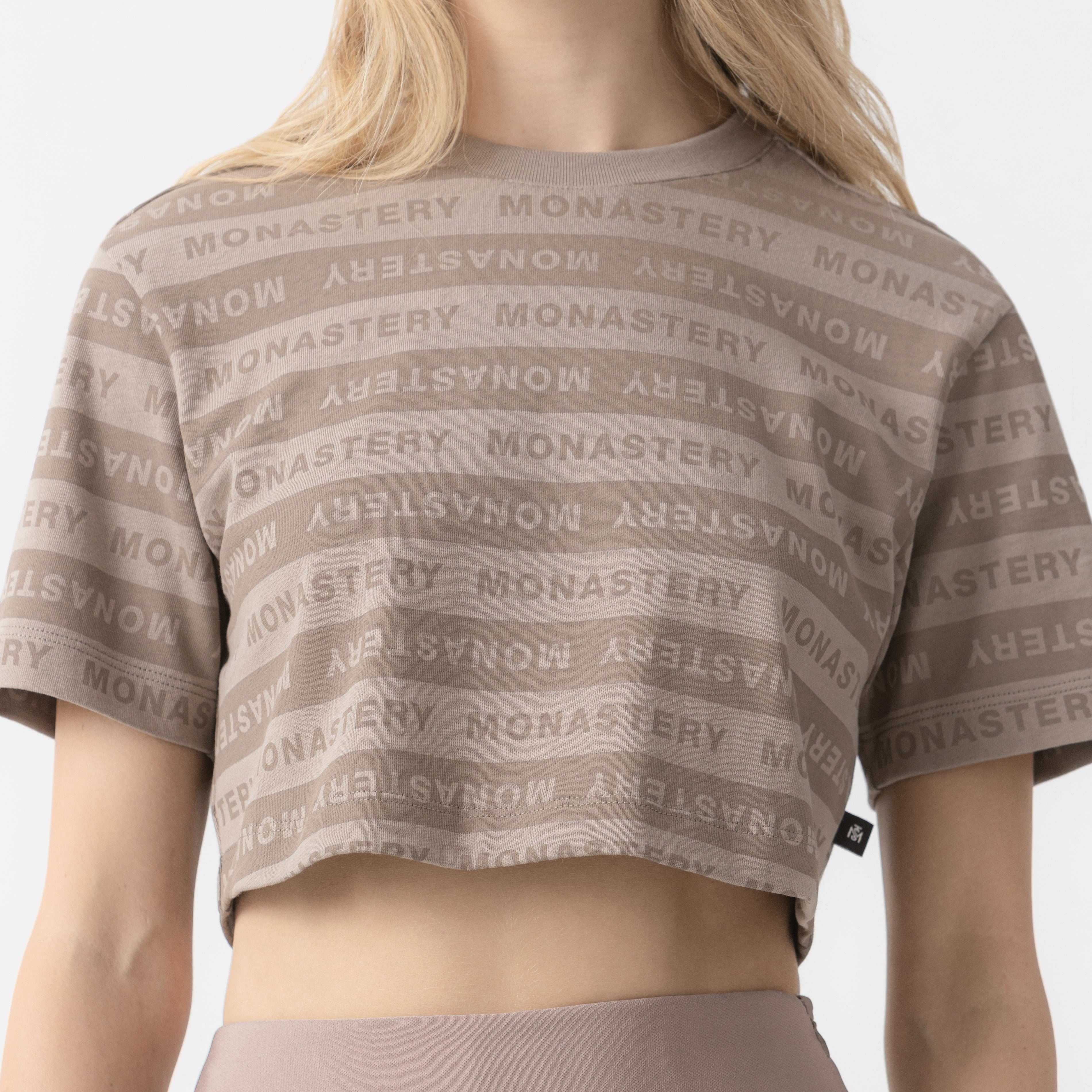 ASH CROP TOP WOMEN TAUPE GRAY