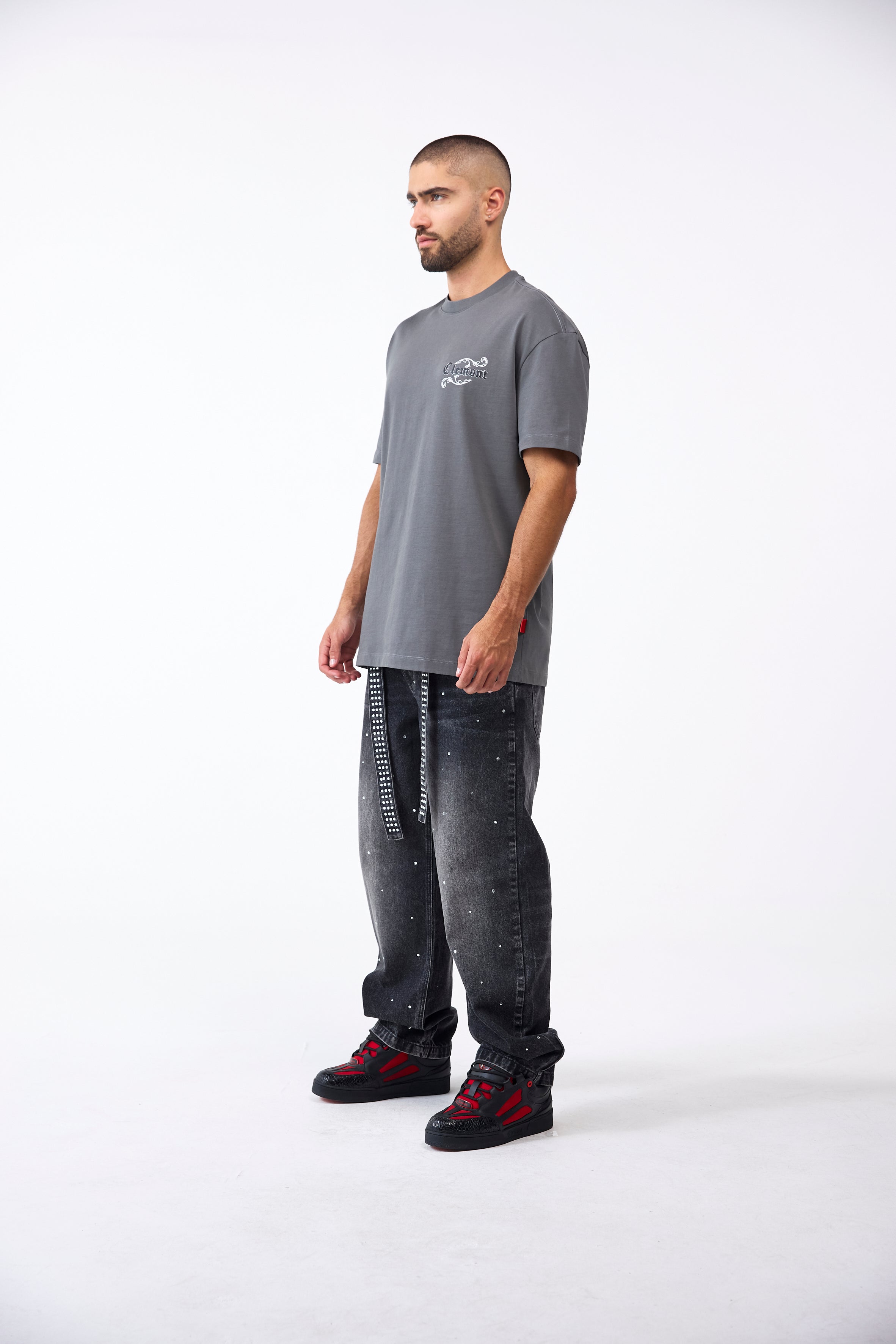 CAMISETA MASCULINO BENEVOLENZA GRIS OSCURO CLEMONT