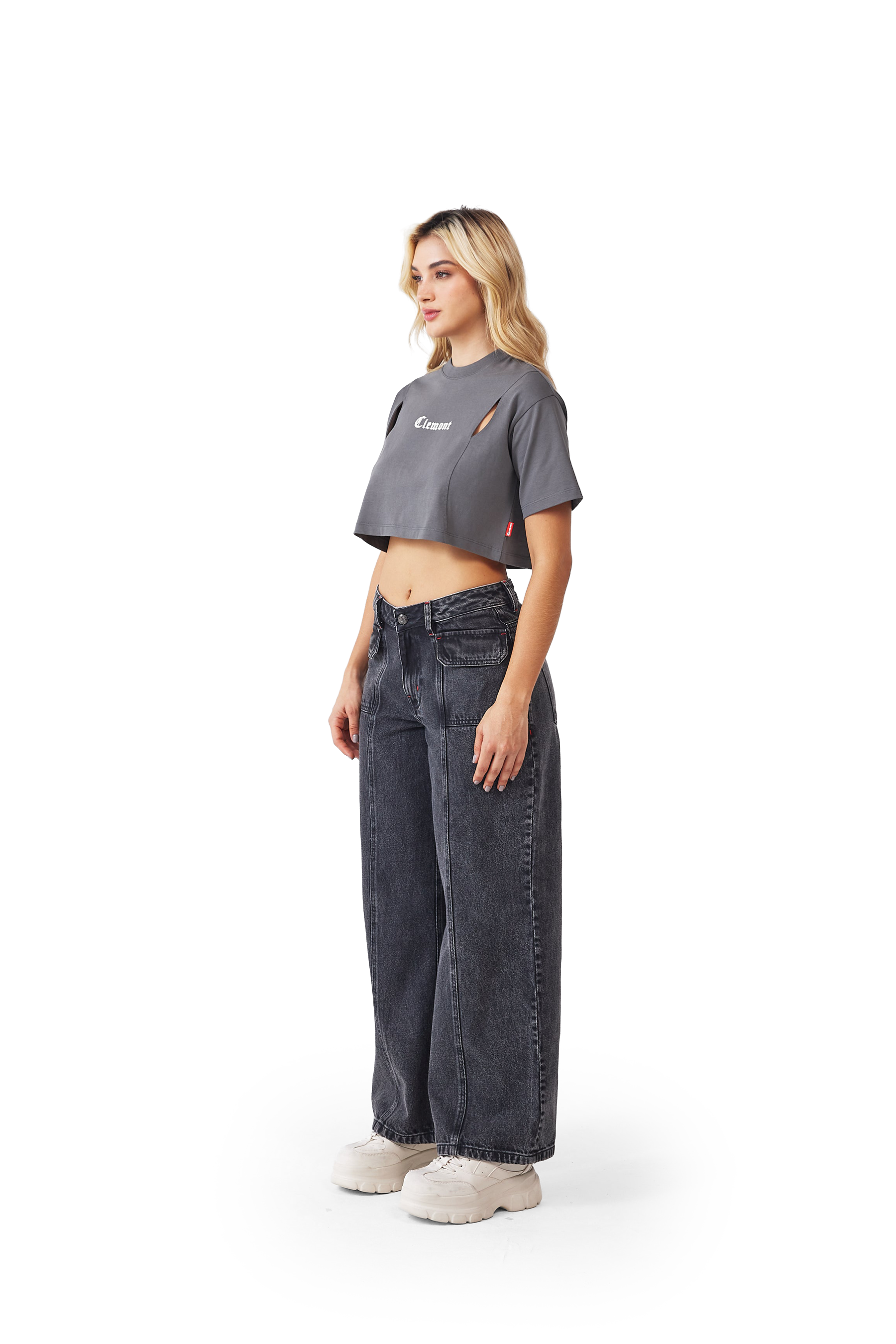 CROP TOPS MALATTIA GRIS OSCURO CLEMONT