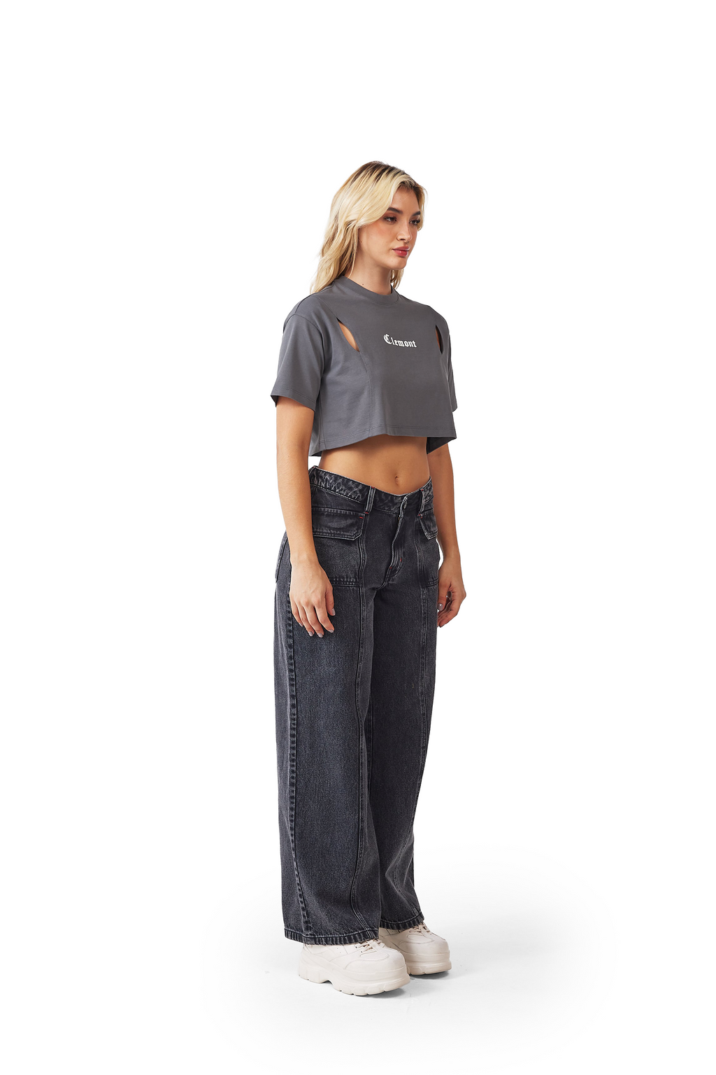 CROP TOPS MALATTIA GRIS OSCURO CLEMONT