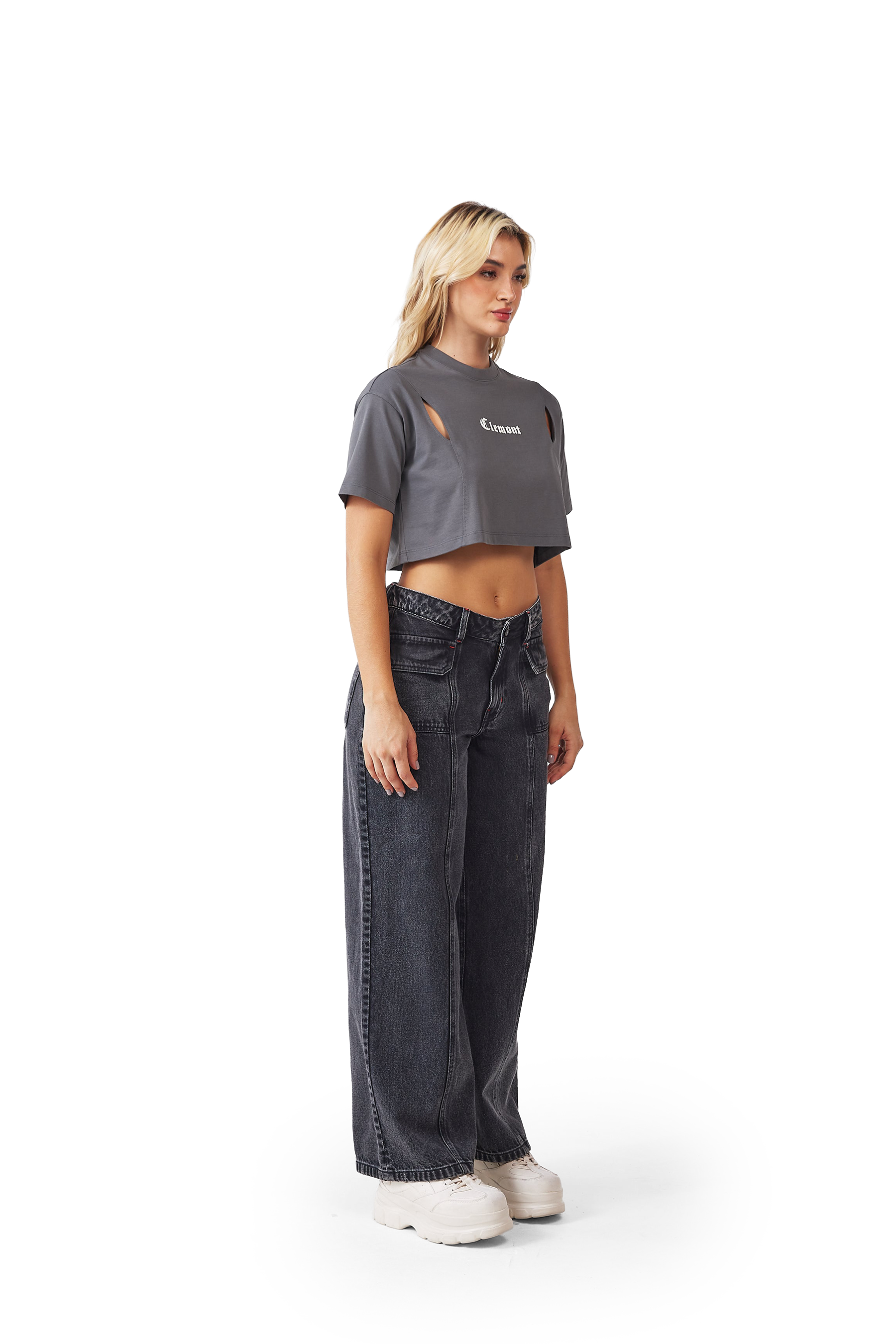 CROP TOPS MALATTIA GRIS OSCURO CLEMONT