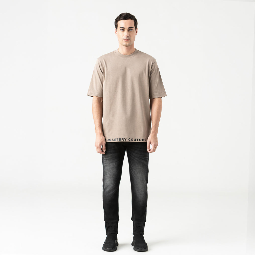 TUCKER T-SHIRT OVERSIZED MEN TAUPE GRAY